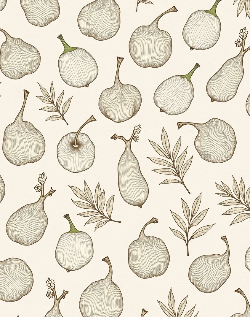 Botanical Outline Almond Cream Rug