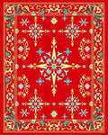 Crimson Red Starburst Medallion Rug