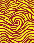 Crimson Swirl Yellow Wave Rug