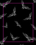 Ornate White Winged Creatures Black Rug
