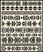 Tribal Black Eclectic Geometric Borders Rug