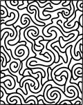 Monochromatic Swirl Line Art Rug