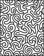 Monochromatic Swirl Line Art Rug