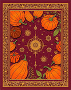 Harvest Pumpkins Scarlet Border Rug