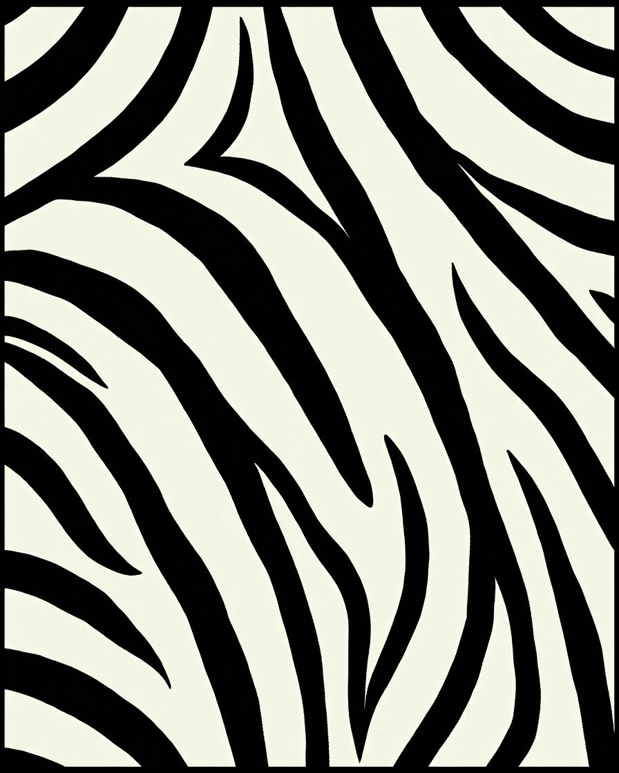 Bold Black Cream Zebra Stripes Rug
