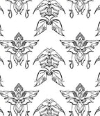 Art Nouveau Outline Winged Bloom Rug
