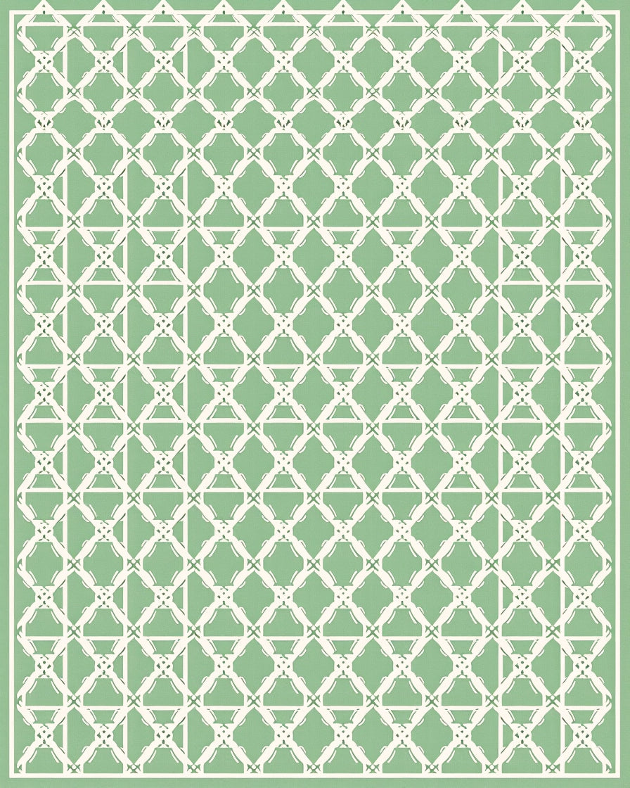 Mint Green Lattice Trellis Rug