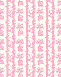 Pink Stylized Floral Tree Stripe Rug
