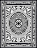 Intricate Black White Mandala Radial Rug