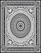 Intricate Black White Mandala Radial Rug