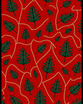 Crimson Fern Leaf Gold Twine Rug