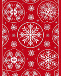 Crimson White Snowflake Medallion Rug