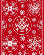Crimson White Snowflake Medallion Rug