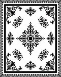 Black and White Classic Filigree Medallion Rug