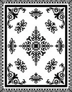 Black and White Classic Filigree Medallion Rug