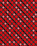 Red White Snowflake Geometric Lattice Rug