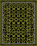 Black Yellow Geometric Hexagon Rug