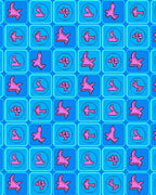 Bright Pink Abstract Shapes Blue Squares Rug