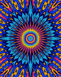 Vibrant Kaleidoscope Sunburst Medallion Rug