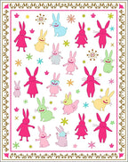 Playful Pink Bunny Sprinkle Collection Rug