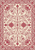 Crimson Scrollwork Floral Medallion Rug