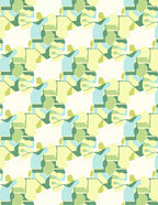 Abstract Geometric Green Blue Shapes Rug