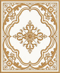 Golden Ornate Floral Medallion Rug