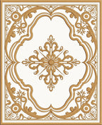 Golden Ornate Floral Medallion Rug