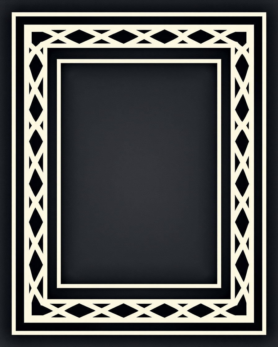 Modern Beige Geometric Lattice Rug
