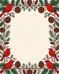 Crimson Cardinal Pine Cone Garland Rug