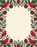 Crimson Cardinal Pine Cone Garland Rug