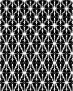 Black White Geometric Repeating Starburst Rug