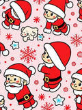 Cute Santa Helpers Snowflakes Pink Rug