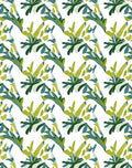 Abstract Green Blue Leaf Branches Rug