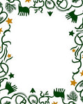 Dark Green Golden Star Whimsical Creatures Rug
