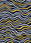 Navy Yellow White Wavy Stripes Rug