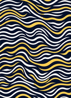 Navy Yellow White Wavy Stripes Rug