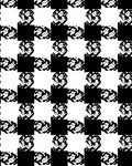 Black White Abstract Interlocking Squares Rug
