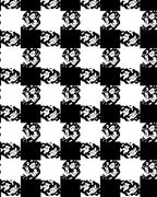 Black White Abstract Interlocking Squares Rug