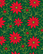 Vibrant Red Poinsettia Garden Rug
