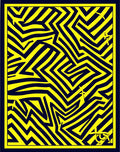 Bold Yellow Navy Zigzag Abstract Rug