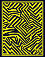 Bold Yellow Navy Zigzag Abstract Rug