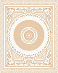 Neutral Geometric Sunburst Mandalas Rug