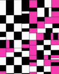 Bold Pink White Black Geometric Abstraction Rug