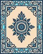Cerulean Medallion Border Rug