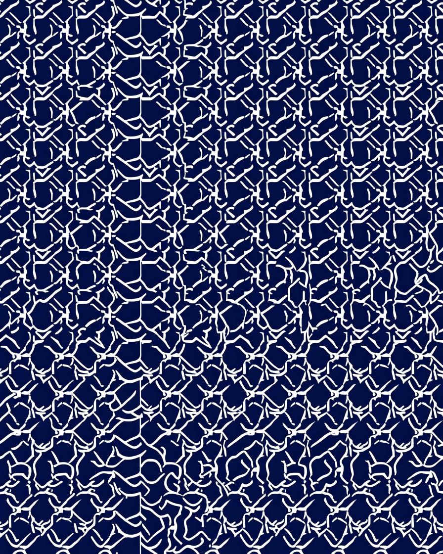Ink White Abstract Interlocking Geometric Rug