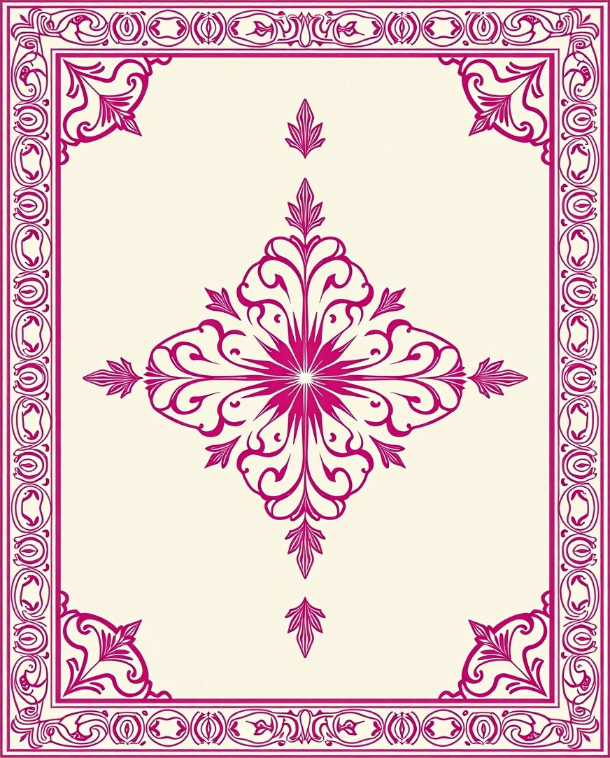 Vibrant Magenta Colonial Medallion Rug