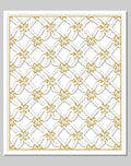 Golden Gray Interlocking Diamond Lattice Rug