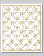 Golden Gray Interlocking Diamond Lattice Rug