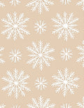 White Snowflakes on Warm Beige Background Rug